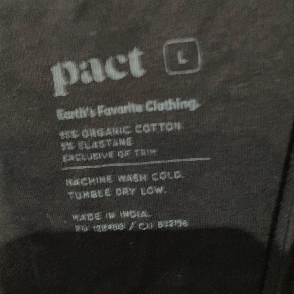 Pact Black Scoop Neck Snap Closure Minimalist Bodysuit Large #778 - Picture 5 of 6